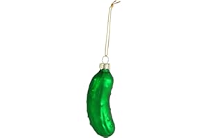 Ornativity Christmas Pickle Tree Ornament - Traditional Glass Blown Green Hanging Pickle Xmas Holiday Decor Ornaments 3.5"