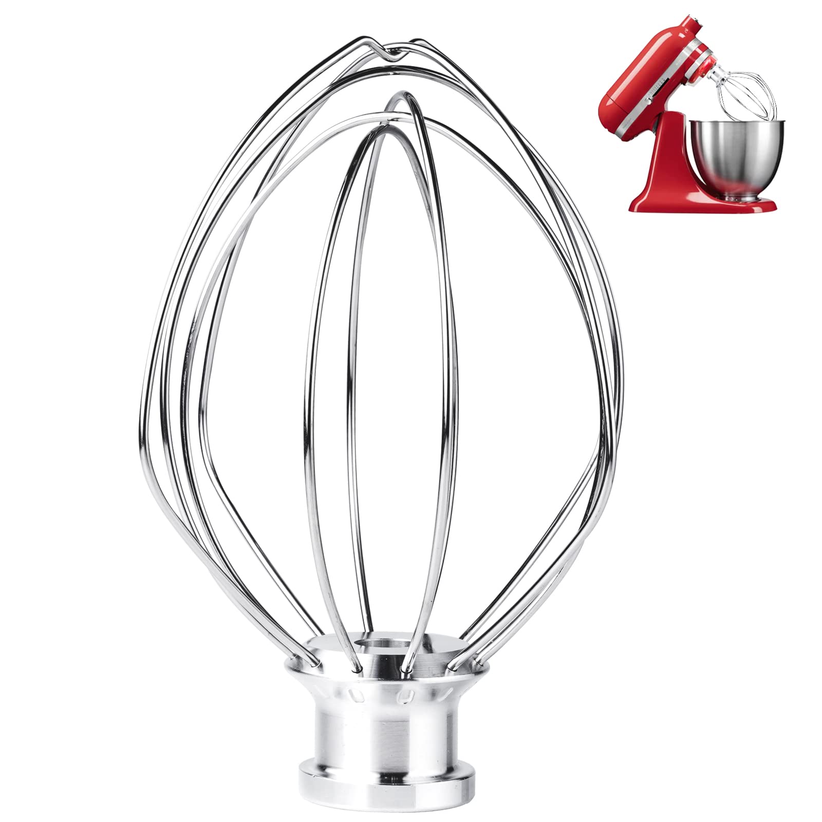 KitchenAid 6ワイヤホイップアタッチメント 3.5クォート チルトヘッドスタンドミキサー KSM3311 KSM3316 エッグクリームマドラー ケーキマヨネーズ泡立て器 3.5クォート 泡立て器アタッチメント ミキサーアクセサリー