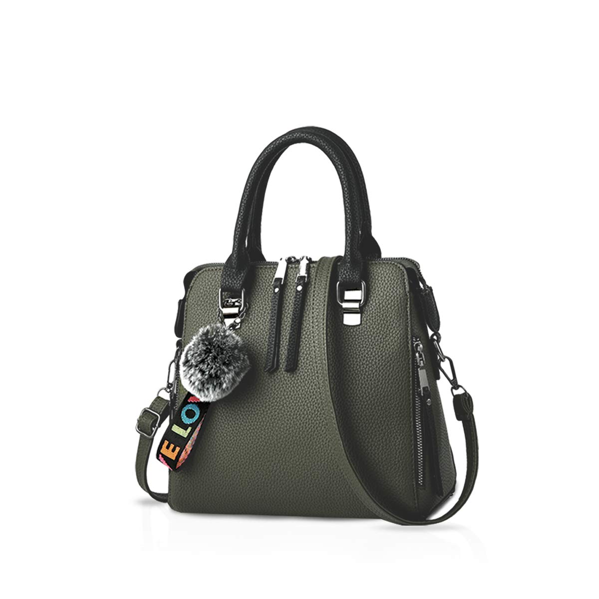 NICOLE&DORIS Women Fashion Handbags Tote Bags Classic Ladies Cross Body Shoulder Bag Messenger Bag Leather Large Capacity Green