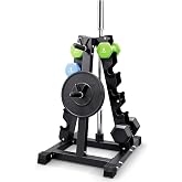 YOLEO Adjustable 3-Tier Dumbbell Rack Stand Only | Heavy Duty Weight Storage Rack for Dumbbells, Kettlebells &amp; Weight Plates, Compact Workout Equipment Organizer