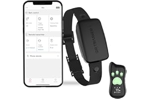 Dr.Trainer T1sPro Bark Collar with Remote, Rechargeable Dog Training Collar with Barking Record, 3 Training Modes with Custom Sound/Vibration/Static, IPX8 Waterproof Safe Barking Collar 2600Ft Range