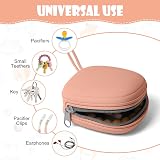 Aolso Dummy Holder 2Pcs Silicone Pacifier Case Apricot Bean Paste view 3