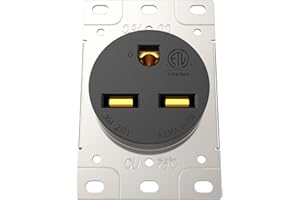 HYDUUU 30A Welder Receptacle 250V NEMA 6-30R Outlet Flush Mount Grounding Socket Side Wired Industrial Grade for Generator Heater Air Conditioner Dryer ETL Listed