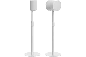PEGZONE Speaker Stands Pair for Sonos Era 100 and Era 300, Height-Adjustable from 26.9"-42", Cable Management, 11lbs Capacity, Speaker Stands Compatible with Sonos Era 300,White