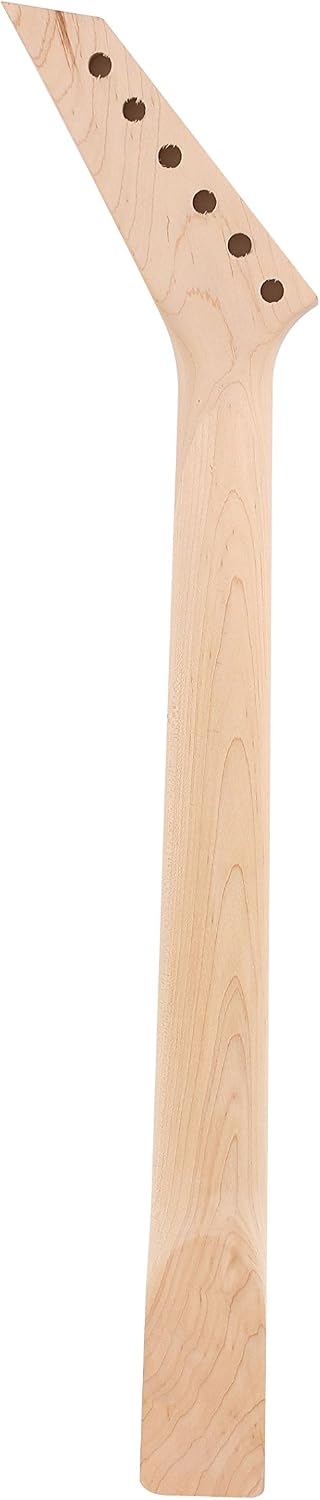 Yinfente Unfinished Maple Electric Guitar Neck 24 Fret 25.5inch Rosewood Fretboard Shark Fin Inlay Bolt on Guitar Neck Replacement - Image 4