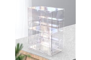 Nynelly 2 Tier Acrylic Display Case for Collectibles, Clear Display Boxes with Shelves and Door, Assemble Countertop Minifigure Showcase for Action Figures,Funko Pop, Toys,12“Lx6.9 Wx16.7 H