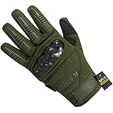 Rapdom Tactical Carbon Fiber Combat Gloves, Olive Drab, Large