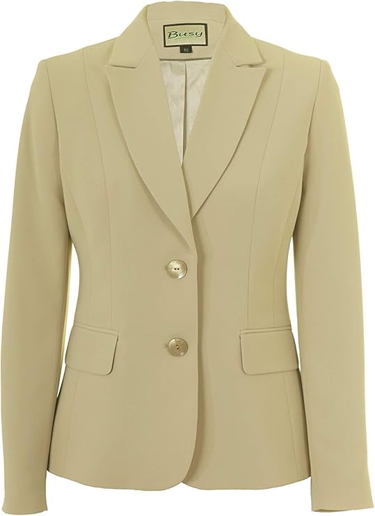Busy Women's Beige Suit Jacket Blazer Amazon.co.uk Clothing