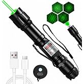 Damflew Green Laser Pointer, Type-C Charge, Laser Beam with Starry-Sky Cap | Starry-Sky Patterns, One-Click Constant-On, for Hiking, Presentations &amp; Outdoor Use (Professional-Grade Green Light)