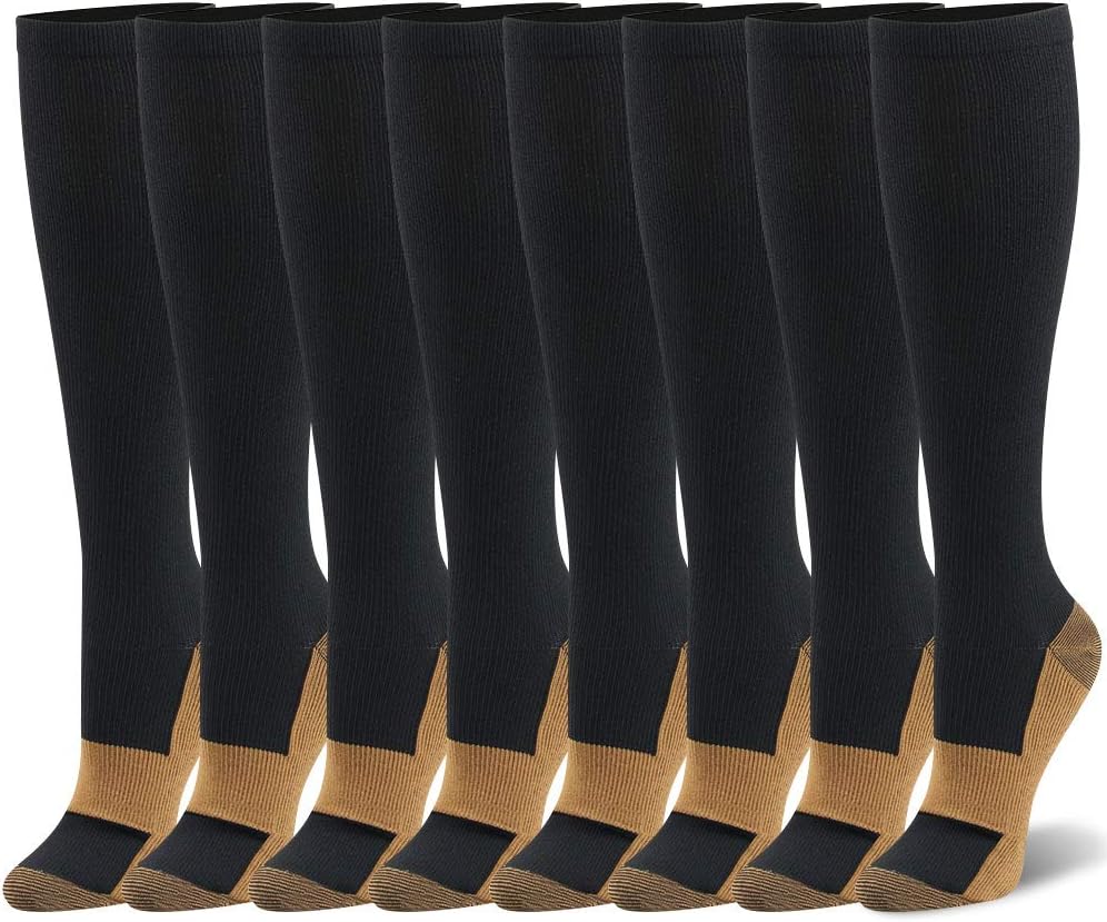Compression Socks for Women & Men - 20-30mmHg 6/8 Pairs Compression Stockings for Nurse, Pregnancy, Travel