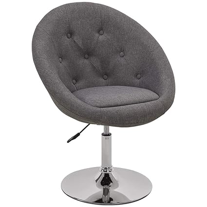 Duhome Fauteuil De Salon Gris Tissu Lin Fauteuil Club Fauteuil Cabriolet Pivotant Chaise De Salle à Manger Réglable En Hauteur Sélection De Couleur