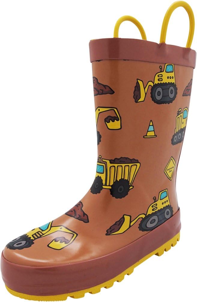 NORTY Waterproof Rubber Rain Boots for Kids - Boys and Girls Solid & Printed Rainboots for Toddlers and Kids