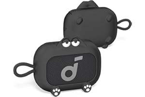 WACANC for Anker Soundcore Select 4 Go Speaker Cartoon Cute Silicone Case Cover, Anti Scratch Shockproof Protective Skin Cover Compatible with Soundcore Select 4 Go Bluetooth Shower Speaker (Black)