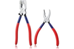 GOLD DEER 2 Pcs Glass Breaking Pliers Set Glass Running Pliers and Breaker Grozer Pliers Glass Cutting Pliers with Adjustable