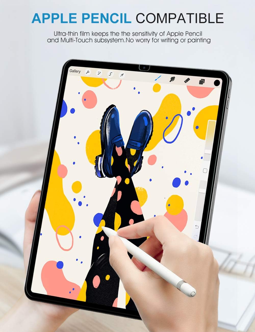 SPARIN (2 Pack) Screen Protector for iPad Pro 12.9 inch (2020 & 2018, 4th and 3rd Generation), Tempered Glass Screen Protector Work with Face ID / Apple Pencil: Computers & Accessories
