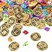 Super Z Outlet Pirate Gold Coins Buried Treasure and Pirate Gems Jewelry Playset Activity Game Piece Pack Party Favor Decorations (120 Coins + 120 Gems) primary