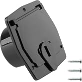 Halotronics RV Electric Cable Hatch, Square, 30 Amp Power Cords, Black | Square power cord hatch in black. Snap-close lid with switch cutout. Fits 30 amp RV shore power cords. Easy install.