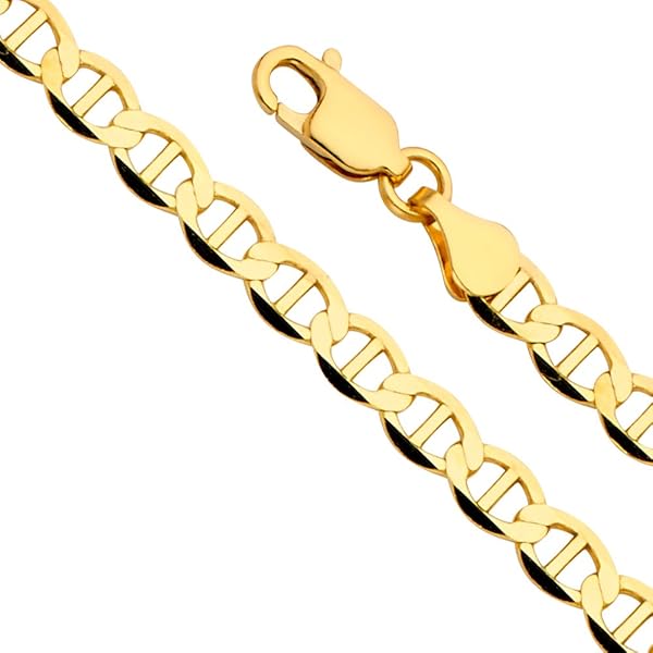 14k REAL Yellow Gold Solid Men's 4mm Square Cuban Curb Chain