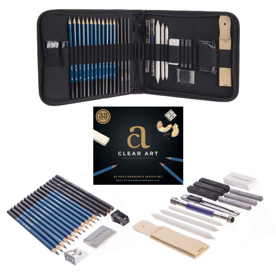Drawing Kit Drawing Pencils Sketch Pencils 33 Piece Sketch Kit