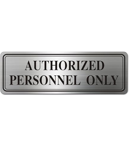 ByLITA Basic Schild „Authorized Personnel Only“ – 7,6x15,2 Cm, Lasergraviert, Gebürstetes Gold, Mit Klebeband