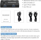 Tsadeer USB KVM Switch 2 PC 4 Port USB 2.0 Peripheral Sharing Selector One view 7