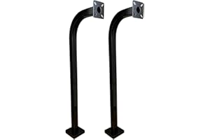 EAGLE ACCESS CONTROL SYSTEMS, INC. 42” Pad Mount Gooseneck 2 Universal Heavy-Duty Steel Keypad Intercom Bolted Stand Curve Pedestal Slide Gate Post Offset Curb Mounts 13” Sweep for Card Readers and Access Control Keypads – Eagle EG088