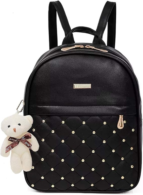 Buy Mpire® PU Leather Teddy Keychain Women Backpack Bags Black at Amazon.in