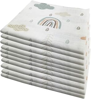 10x Spucktücher Mullwindeln Baby Baumwolle 80x70 cm | ÖKO-TEX (Wolken (10 grün))