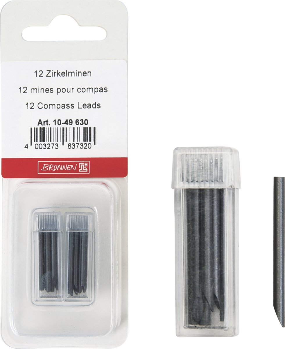 Brunnen 1049630 Compass Leads (for Standard Compass, 2 mm Diameter Pack of 12 (2 x Pack of 6))