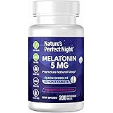 Nature's Perfect Night | Melatonin 5mg | 200 Quick Dissolve Tablets | Natural Mixed Berry Flavor |Preferred Potency | Sugar F