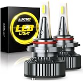 AUXITO 9005 Bulbs, 80,000LM 15X Super Output, 6500K Cool White, Long Lifespan, Adjustable Beam with Cooling Fan, Pack of 2, Plug-N-Play, Pack of 2