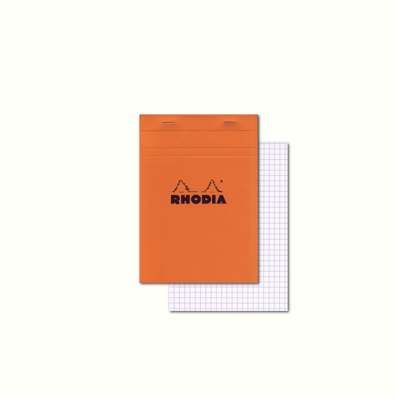 RHODIA 16200C - Stapled Notepad N°16 Orange - A5 - Small Squares - 80 Detachable Sheets - 80G Clairefontaine Paper - Soft, Resistant and Waterproof Coated Card Cover - Basics, 148 x 210 mm