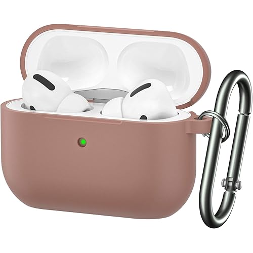 BRG for Airpods Pro Case,Soft Silicone Skin Cover Shock-Absorbing Protective Case with Keychain for Apple Airpods Pro [Front LED Visible]