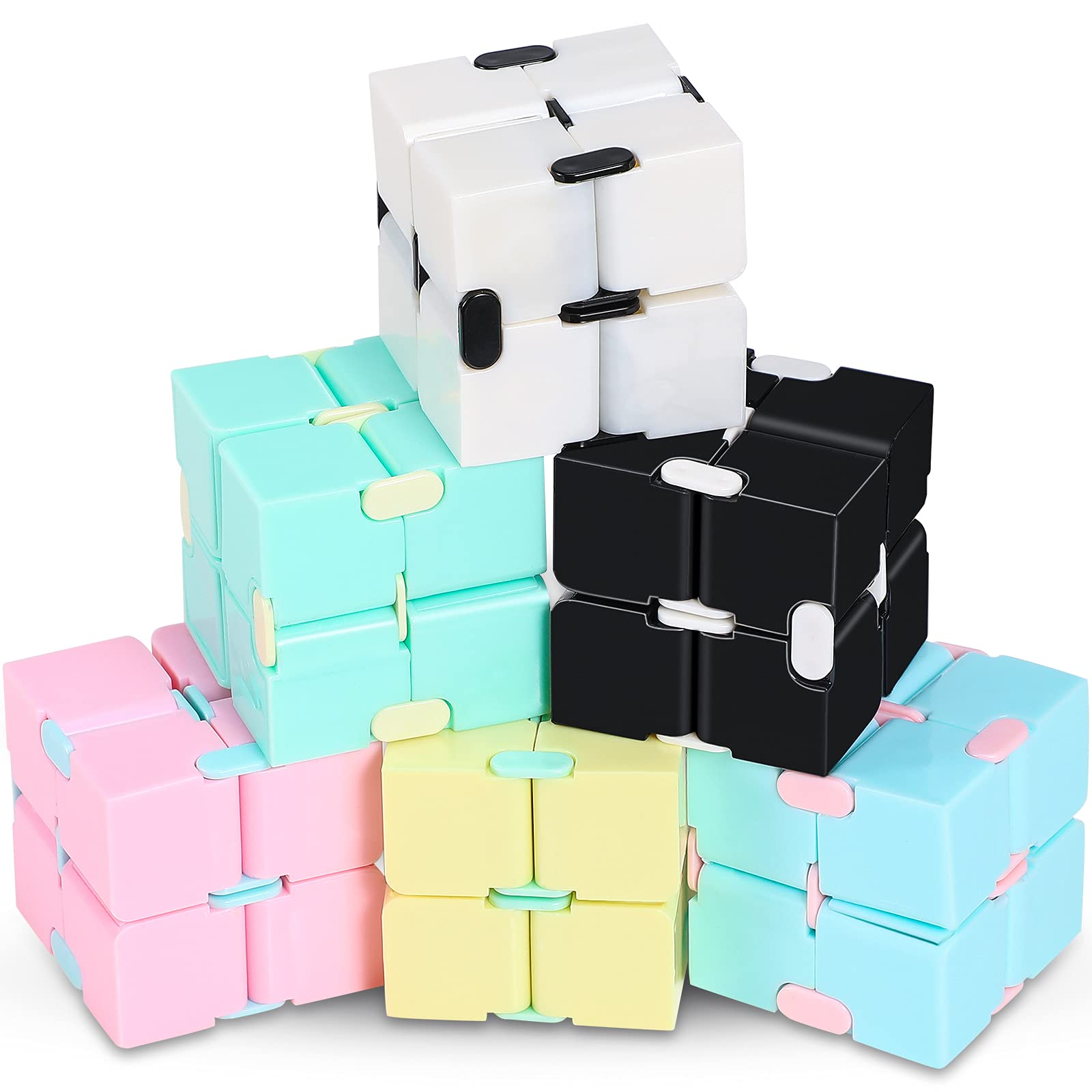 Photo 1 of Skylety 6 Pieces Cube Toy, Stress and Anxiety Relief Cube, Mini Durable Stress Relieving Toy for Adults Anxiety Relief