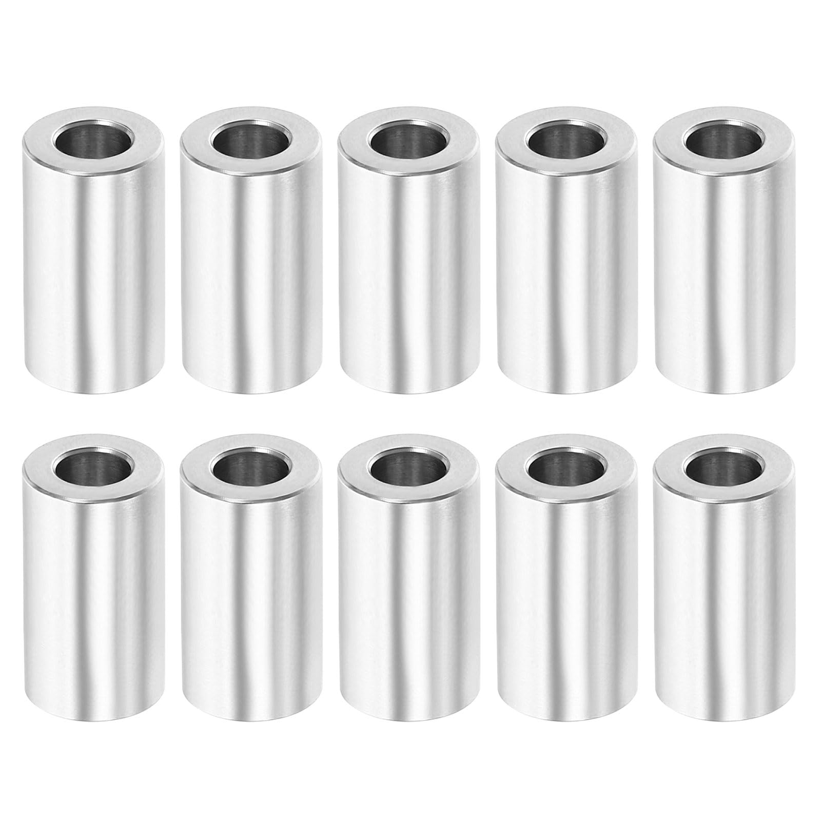 PATIKIL M5 Stainless Steel Spacers, 10 Pcs Metal Spacers Stainless Steel 5.2mm ID x 10mm OD x 20mm L Screw Standoff Round for 1/5inch or M5 Screw Bolts