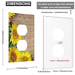Cuitxrac Sunflowers Outlet Covers Yellow Floral
