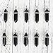 Asingeloo Wholesale 10PCS Black Onyx Pendants Hexagonal Bullet Stone Pendants Crystal Healing Point Reiki Charms Bulk for Jewelry Making Necklace Pendant