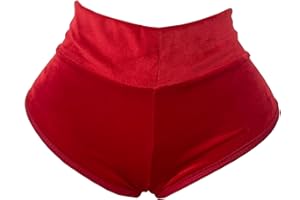 JOINFUN Women Retro Solid Silk High Waisted Scrunch Butt Lifting Booty Shorts Hot Pants