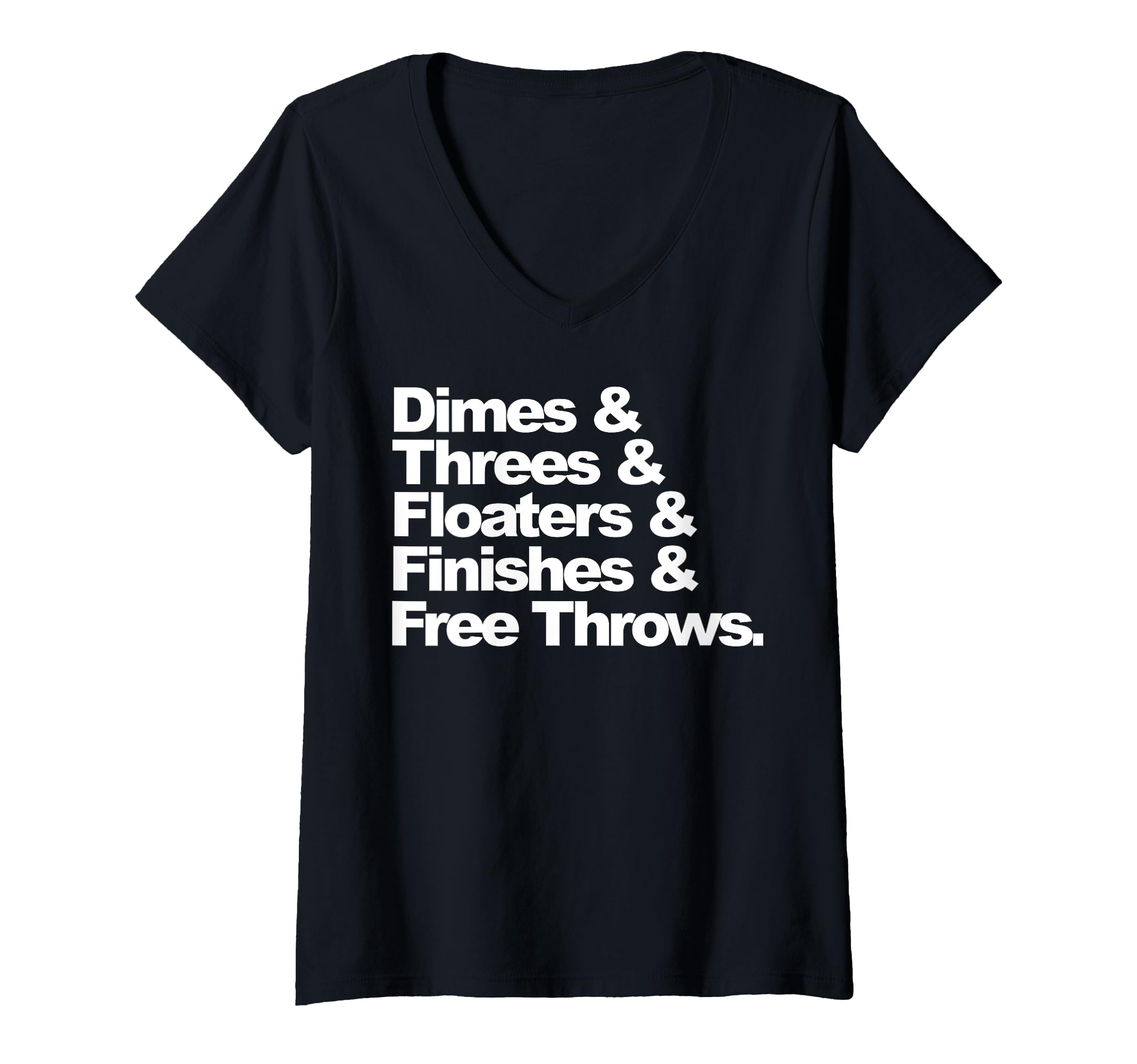 Womens Basketball Dimes and Floaters Basketball V-Neck T-Shirt