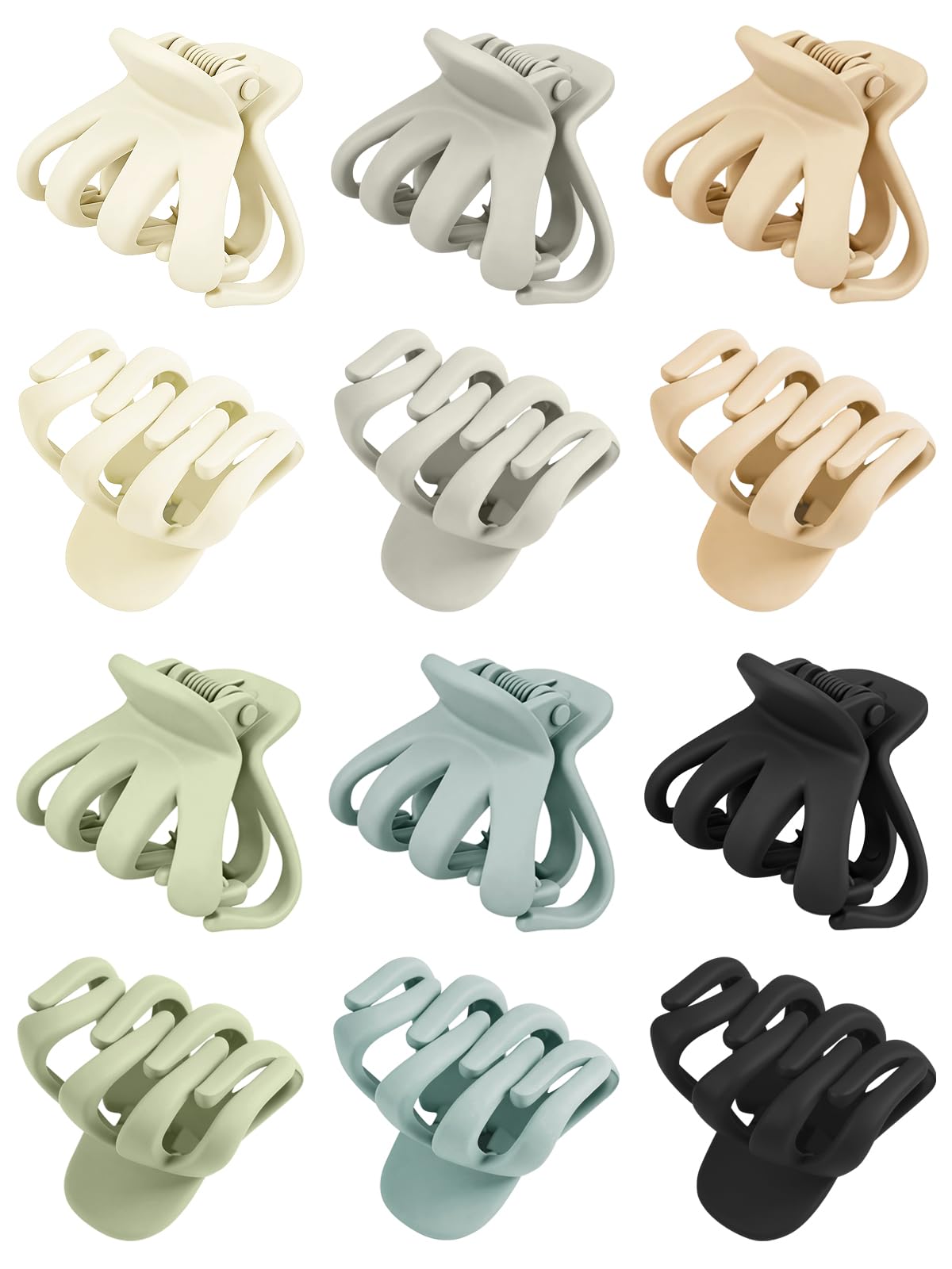 Kavya 12 Pcs Small Claw Clips Octopus Hair Clips for Fine Hair Non Slip Plastic Claw Grip Hair Claw Clips Women Mini Hairstyling Accessories for Women Girls