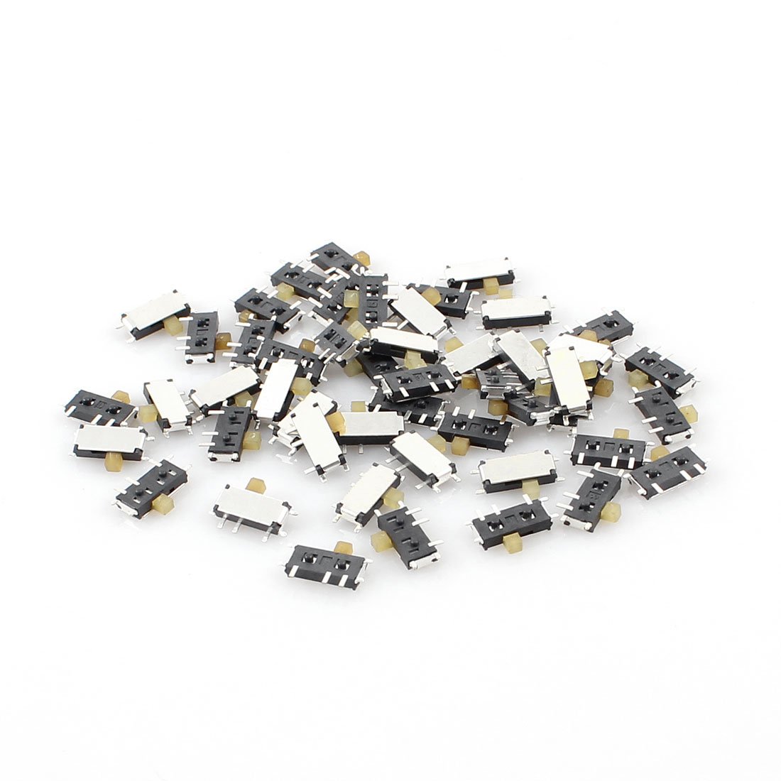 sourcingmap 50 Pcs On/Off 2 Position 7Pin SPDT Mini Surface Mounted Devices SMT Slide Switch 7mm x 3mm