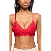Katie Triangle Bralette for Women, Unpadded and Unlined Wireless Bra, Perfect Adjustable Everyday Lace Lingerie