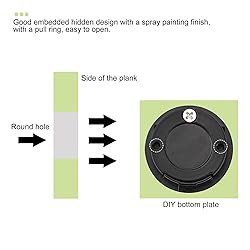 uxcell Flush Pull Ring Handle 40x10mm, Plane Drawer