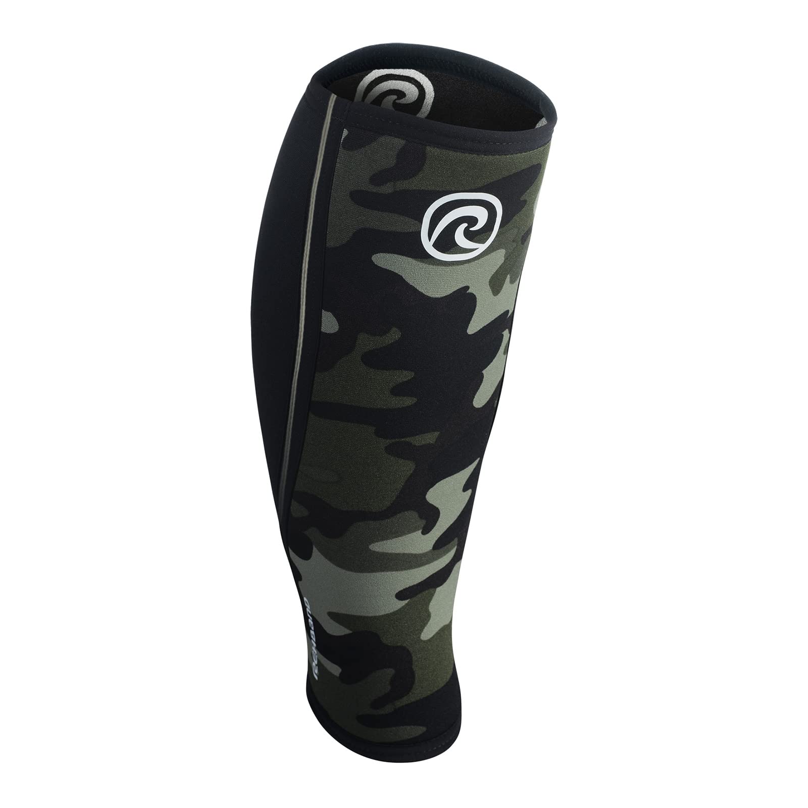 Rehband 5mm Neoprene Shin Calf Sleeve, Calf Compression Support Men & Women for Calf and Shin Promotes Blood Circulation, Ideal for strenght training, Colour:Camo, Size:Small