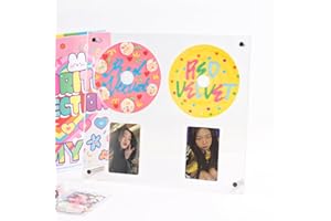 Baskiss Photocard and CD Holder Stand, Acrylic Ablum Standing Display, 66 x 91 mm Card Cares Ultra Clear Trading Cases Protectors for Kpop Photocard Baseball Basketball Card Display (2CD+2Cards)