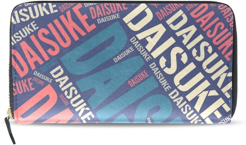 Amazon 財布 長財布 ラウンドファスナー 人気の名前 大輔 Daisuke だいすけ柄 ウォレット 本革 革 レザー カード 大容量 小銭入れ ブランド 人気 メンズ レディース Mekoto 財布