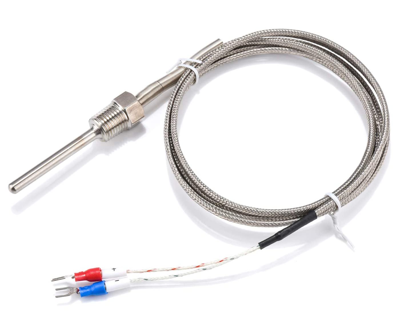 Hsthe Sea 2Pcs Type K Thermocouple, M8 Thread Type K Thermocouple 30mm Probe Temperature Sensor Wire 0-800℃(1.5M) Thermocouple Thermometers and Probesthermoelement typ k
