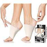 Physix Gear Arch Support Bands for Foot discomfort comfort - Arch comfort Compression Bands, Arch Support Band for Plantar Fasciitis, Arch Compression Support, Arch Sleeves, Foot Arch, Beige, L
