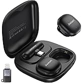 JOSTART Wireless Mini Microphone for iPhone & Android,Using AI Smart Noise Reduction Technology - Wireless Lavalier Microphone for YouTube Podcast Vlogging Tiktok-Black