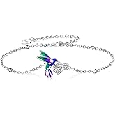 qielizhu Hummingbird Bracelet 925 Sterling Silver Hummingbird Gifts for Women Humming bird Gift Ideas for Mom Wife